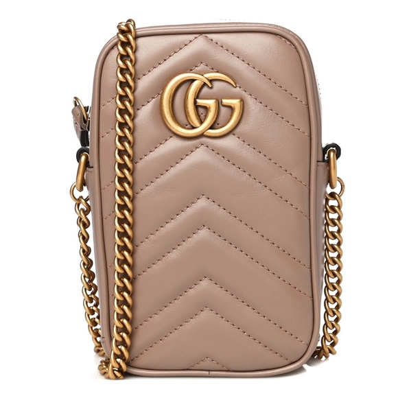 Gucci Handbags - Gucci Mini GG Marmont Crossbody Bag in Nude Rose NEW